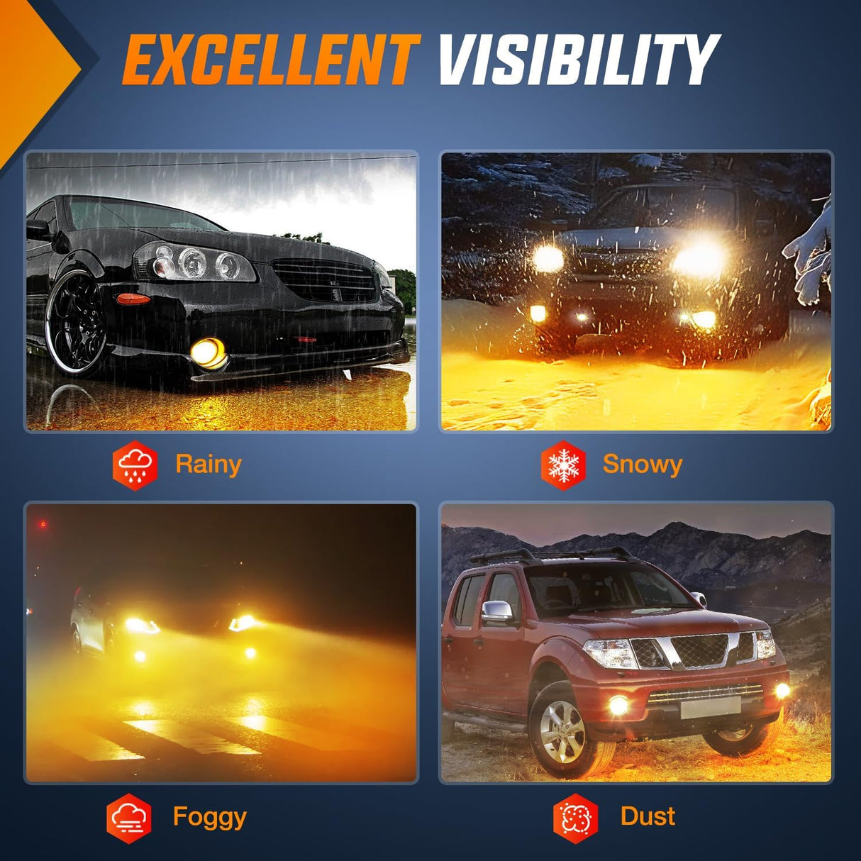 Fog Light Assembly Compatible with 2000 2001 Nissan Maxima 2002 2003 Sentra&Frontier 2004 Xterra Amber Lens Lamps Replacement