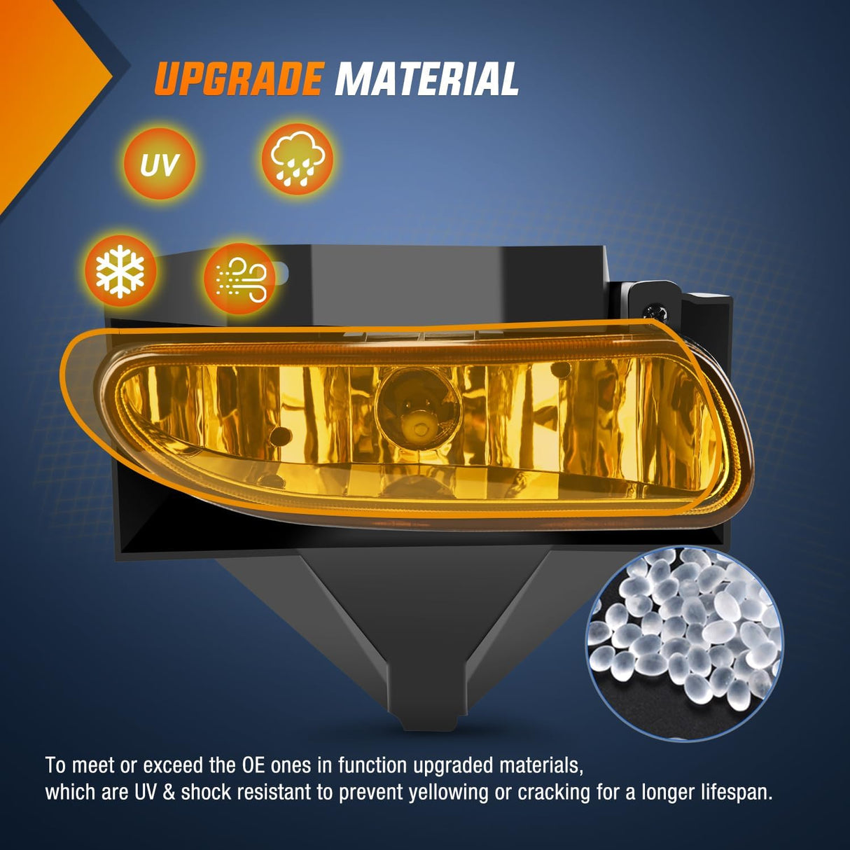 1999-2004 Ford Mustang Fog Lights Assembly Amber Lens 880 27W Bulbs Nilight