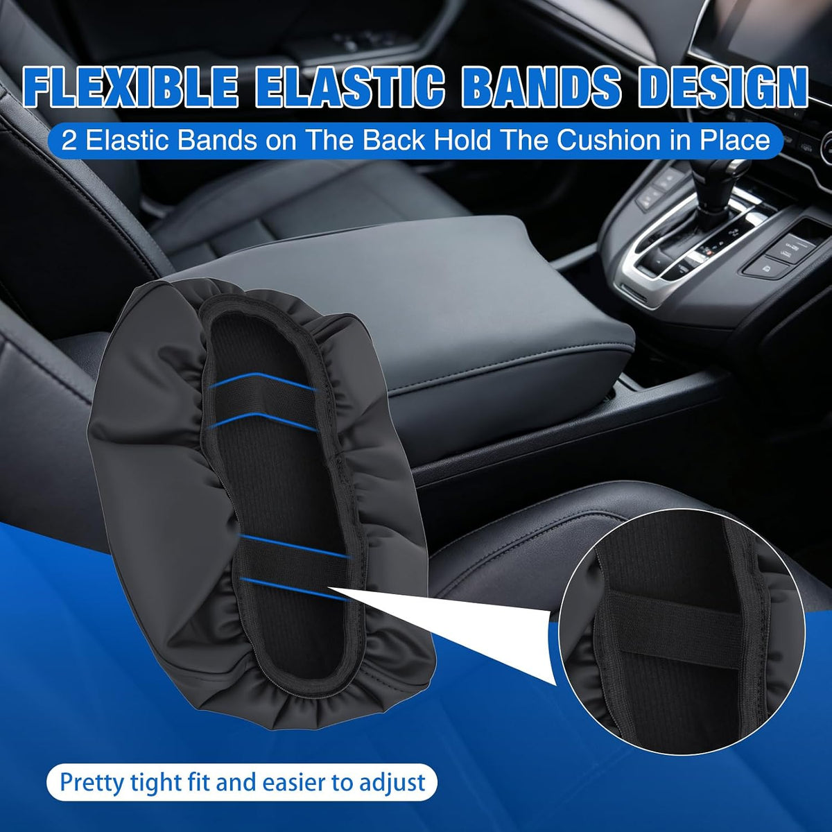 Center Console Cover for Honda CRV 2017-2022 Car Armrest Cushion | for CRV 2017 2018 2019 2020 2021 2022 Nappa Leather Armrest Cover for Car Waterproof Anti-Scratch Middle Arm Rest Pad, Black