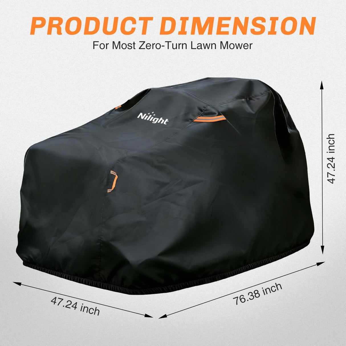 Zero Turn Mower Cover 76 Inch, Waterproof Lawn Mower Cover | Fits Mowers up to 76 InchL x 47 InchW x 47 InchH, 420D Heavy Duty Fabric, All-weather & UV Protection
