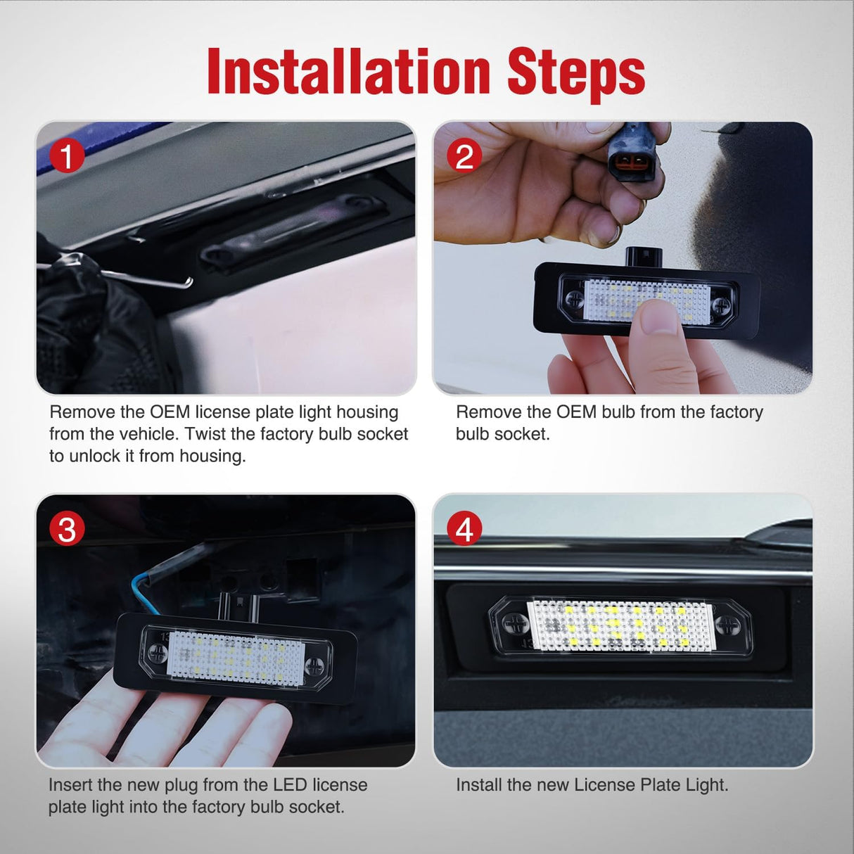 License Plate Lights Compatible with 2010 2011 2012 2013 2014 Ford Mustang 2008 2009 Ford Mercury Sable 2014 2015 Ford Edge 2010-2018 Ford Taurus with Black housing 6000K White 2PCS Pack