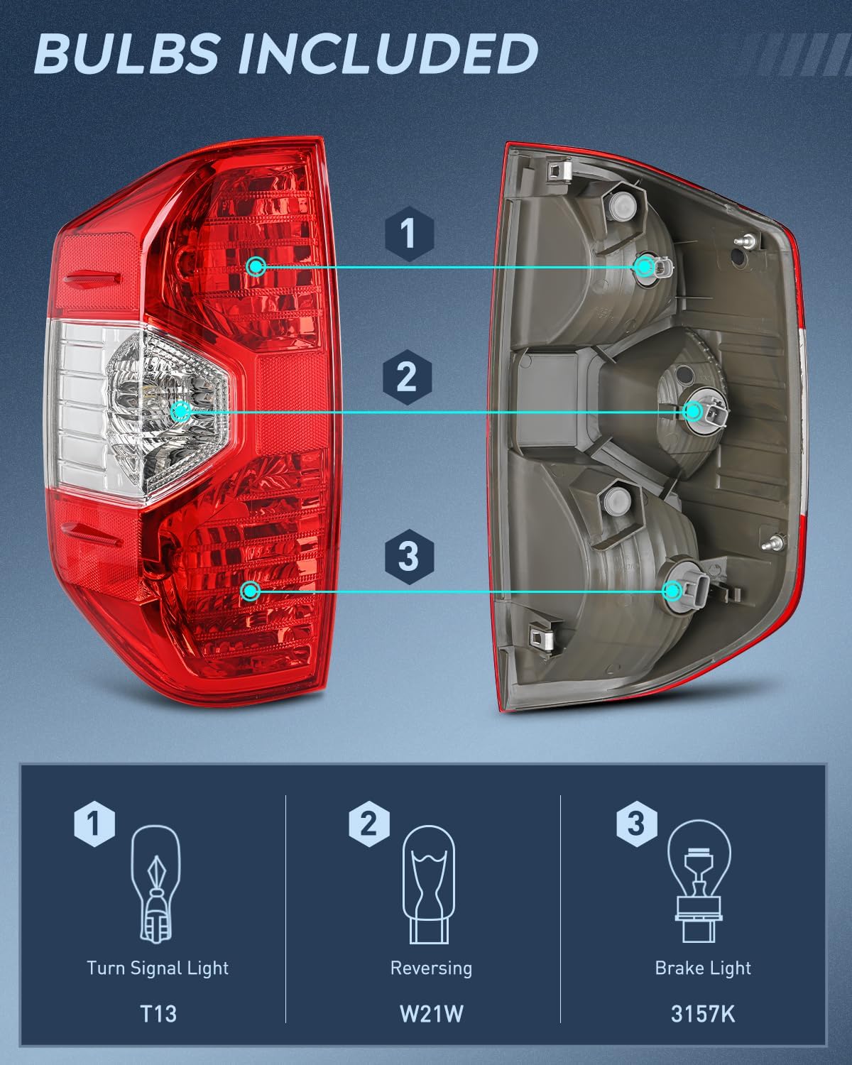 2014-2021 Toyota Tundra Taillight Assembly Rear Lamp Replacement OE Style Driver Side Nilight