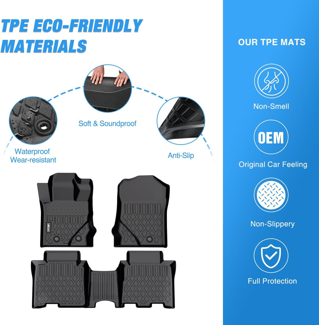 2021-2024 Ford Bronco 4 Door TPE Floor Mats Nilight
