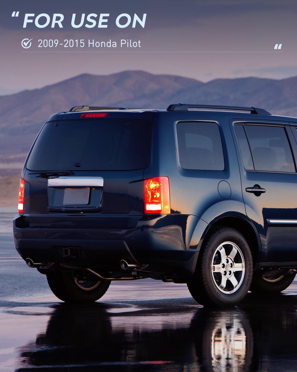 Taillight Assembly Compatible with 2009 2010 2011 2012 2013 2014 2015 Honda Pilot Red Clear Tail Lights Rear Lamp Replacement OE Style Passenger Side w/Bulbs