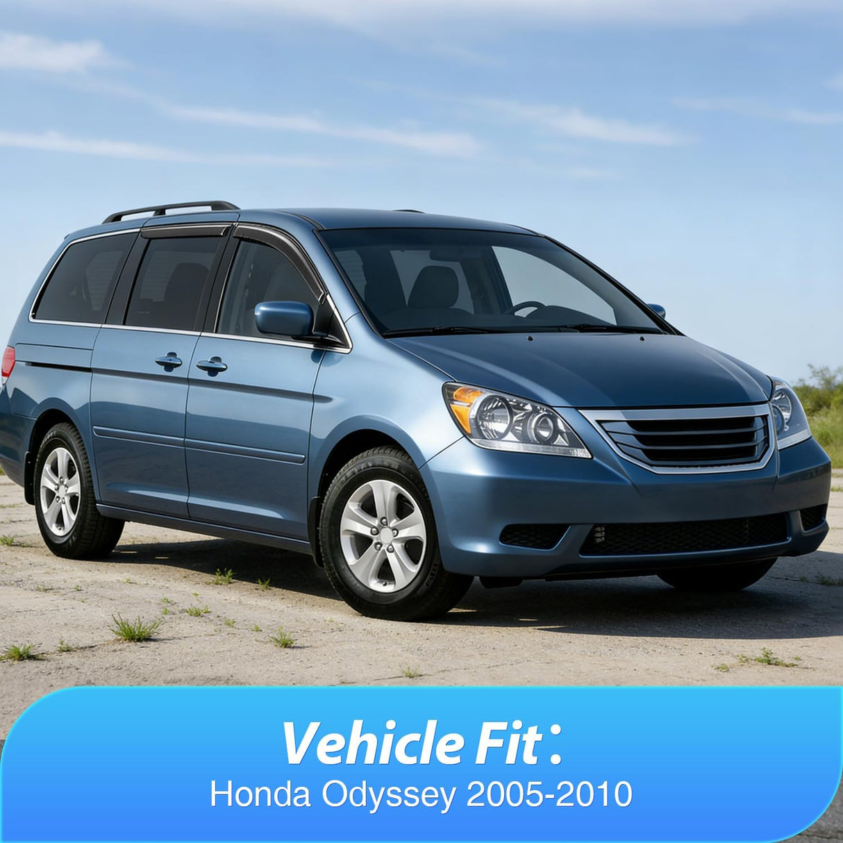 Outside-Mount Window Visors for Honda Odyssey 2005-2010, 4PCS | Window Rain Guards for Fresh Air Circulation in Rainy Weather, Honda Odyssey 2005 2006 2007 2008 2009 2010, Smoke Tinted