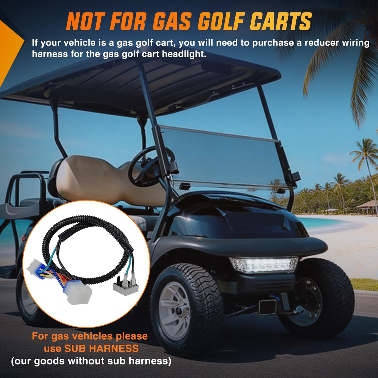 Golf Cart LED Light Kit 12V Stop Brake Turn Signal Club Car | Headlight Taillight Horn Waterproof Plug and Play Upgrade Kit for 2004-Up Club Car Precedent 2018-Up Tempo Electric Carts
