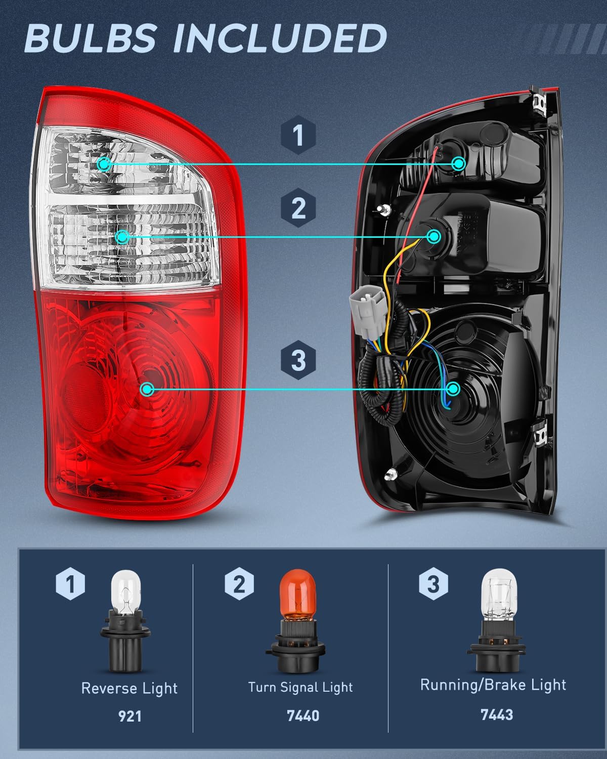 Taillight Assembly Compatible with 2004 2005 2006 Toyota Tundra 4 Door Double Cab and Crew Cab Tail Light OE Style Rear Lamp Replacement Passenger Side