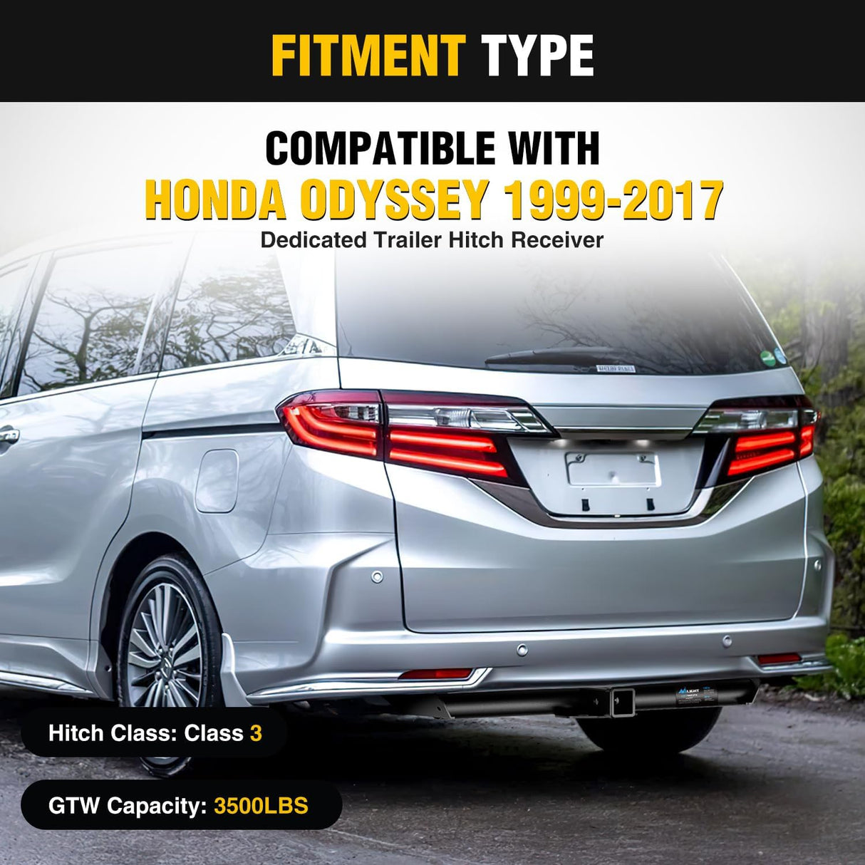 Class 3 Trailer Hitch Fits 1999-2017 Honda Odyssey 2 inch Hitch Receiver Multi-Fit Hitch to Receive Ball Mount Cargo Carrier Bike Rack Tow Hook Black