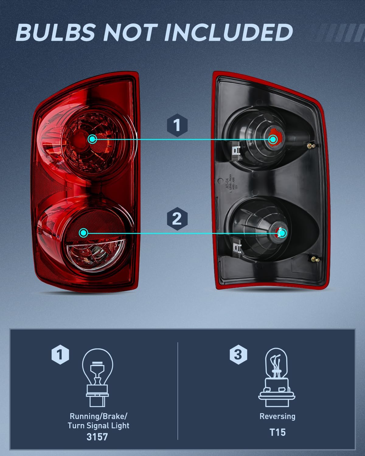 Headlight and Taillight Assembly Combo Compatible with 2007 2008 2009 Dodge Ram 1500 2500 3500 OE Style Black Housing Amber Reflector with Smoke Housing Tail Lights