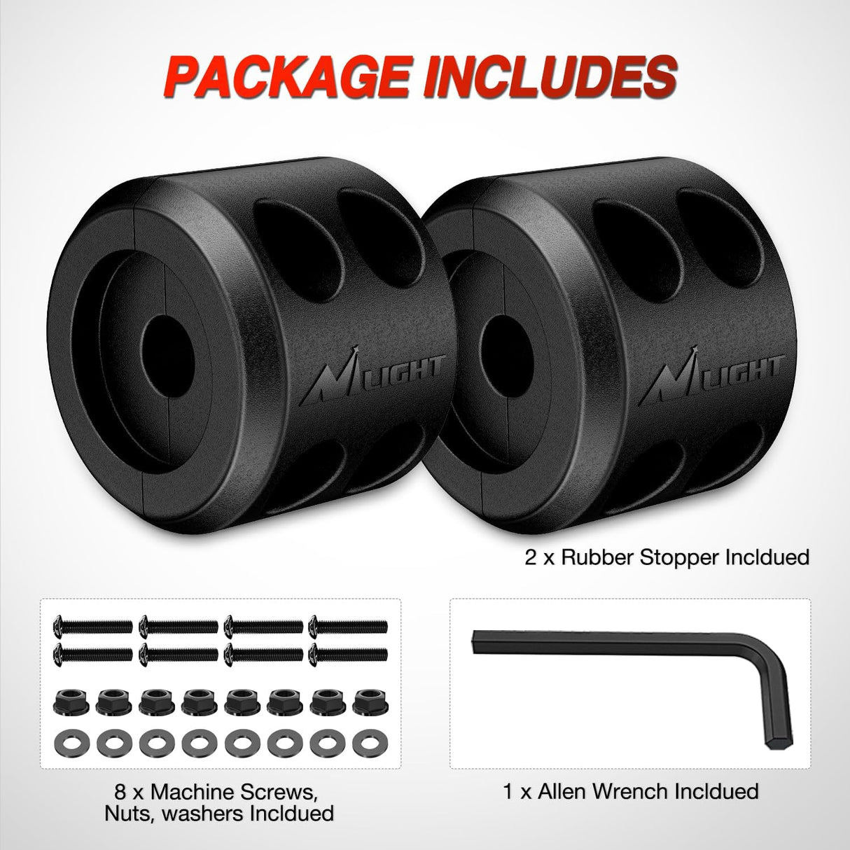 Winch Stopper for ATV UTV Truck SUV Winch Cable Hook Rubber Stopper 2 Pack Protect Towing Hook Synthetic Rope Winch Accessories Rope Line Saver with Stainless Steel Screws Allen Wrenc, Black