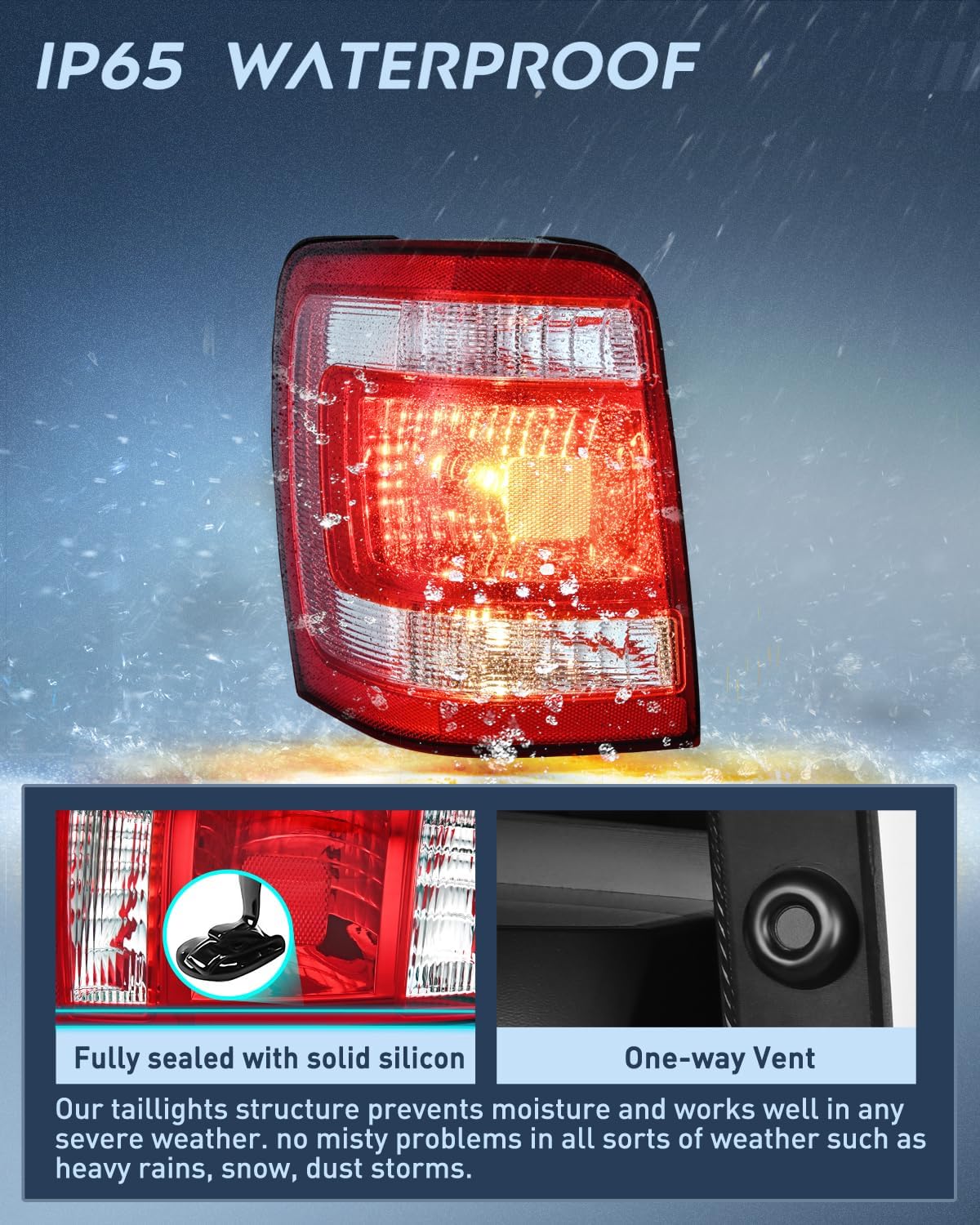 Taillight Assembly Compatible with 2008 2009 2010 2011 2012 Ford Escape Tail Lights Rear Lamp Replacement OE Style Driver Side