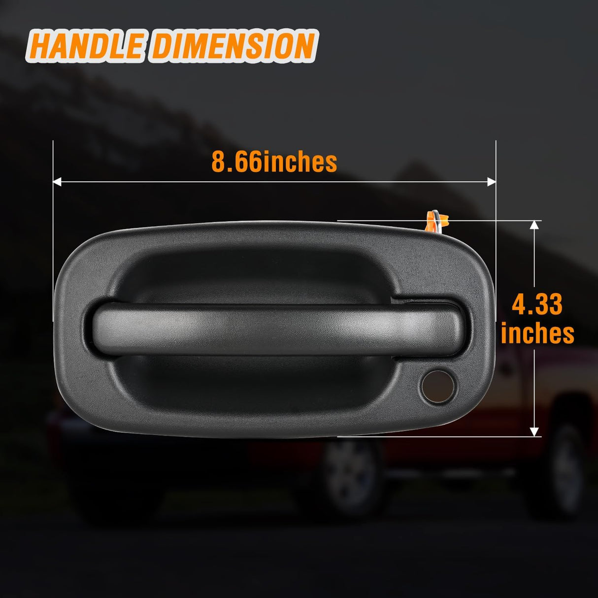 Exterior Front Left Right Car Door Handle with Keyhole Fit for 1999 00 01 02 03 04 05 06 07 Cadillac Escalade Chevy Avalanche Silverado Tahoe GMC Sierra Yukon Denali Replaces#15034985,15034986