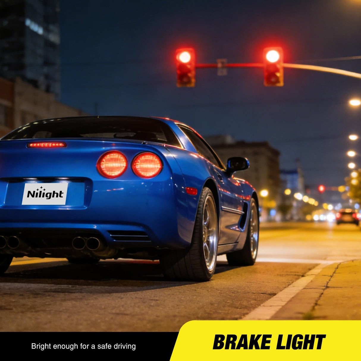 Third Brake Light Tail High Mount 3rd Stop Lights Smoked Lens Compatible with Chevy Corvette C5 1997 1998 1999 2000 2001 2002 2003 2004 Car Rear Center Cab Lamp