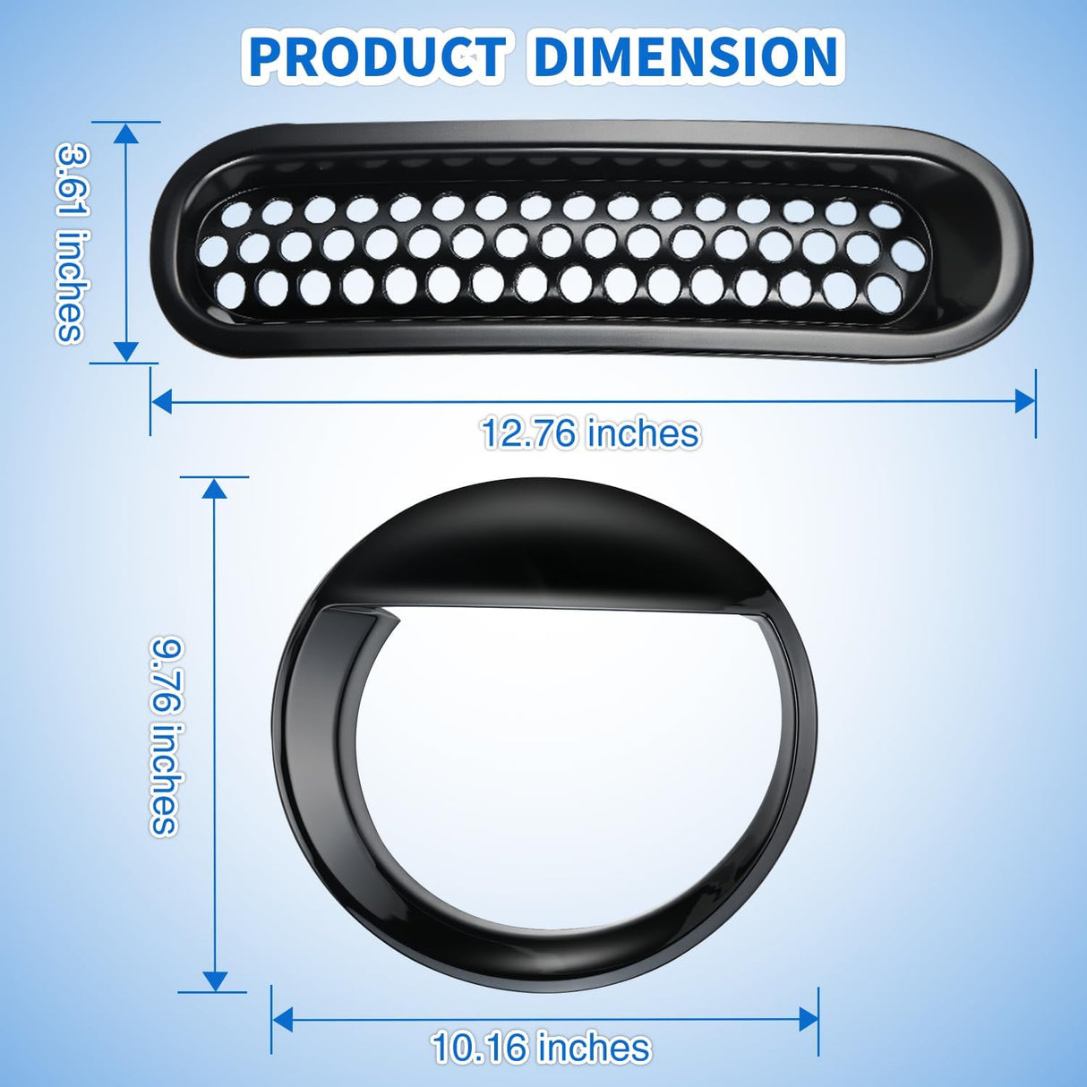 Grill Inserts fit for Jeep Wrangler Front Grille Mesh Inserts & Headlight Cover Set for JK JKU Unlimited Sports Sahara Freedom Rubicon 2007-2018 Clip-in Trim Exterior Accessories Black 9 Pcs