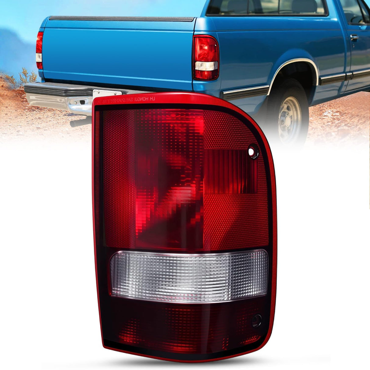 Taillight Assembly Compatible with 1993 1994 1995 1996 1997 Ford Ranger Dark Red Tail Light OE Style Rear Lamp Replacement Passenger Side