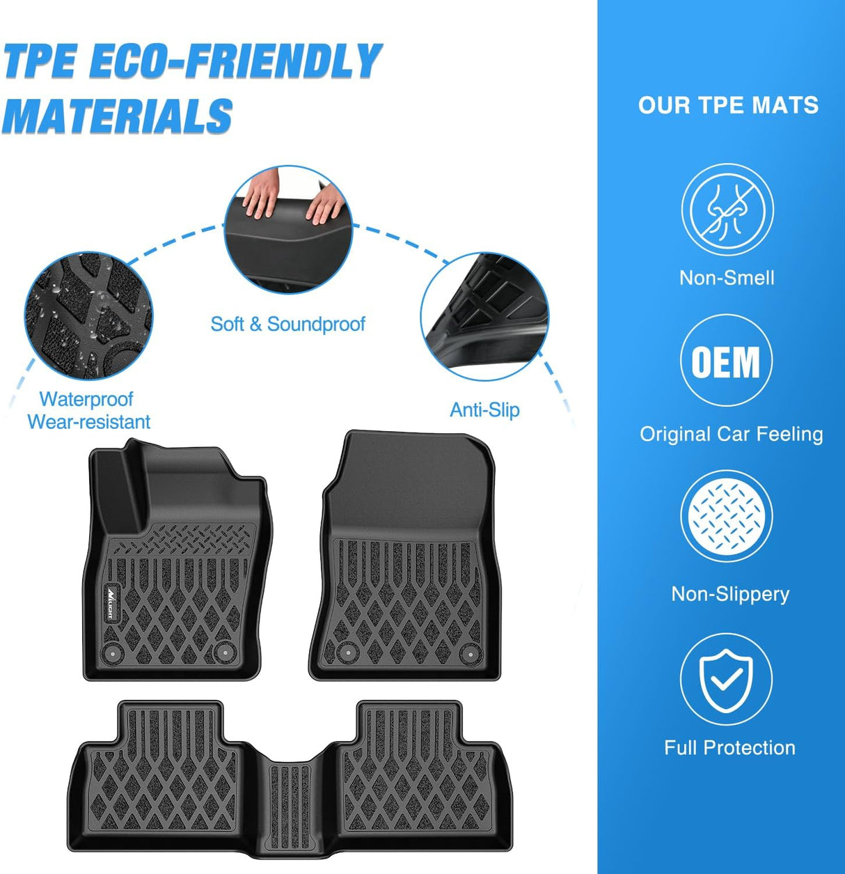 TPE Floor Mats for Nissan Kicks 2025 2026 All Weather Custom Fit Heavy Duty Floor Liners