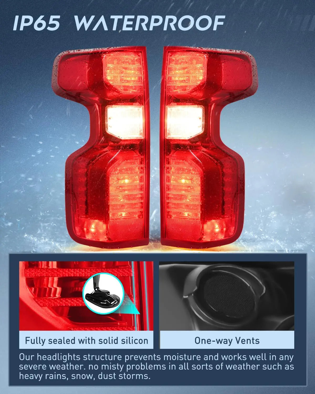 2019-2023 Chevy Silverado 1500 2020-2023 Silverado 2500HD 3500HD Taillight Assembly Rear Lamp Replacement OE Style Driver Passenger Side Nilight