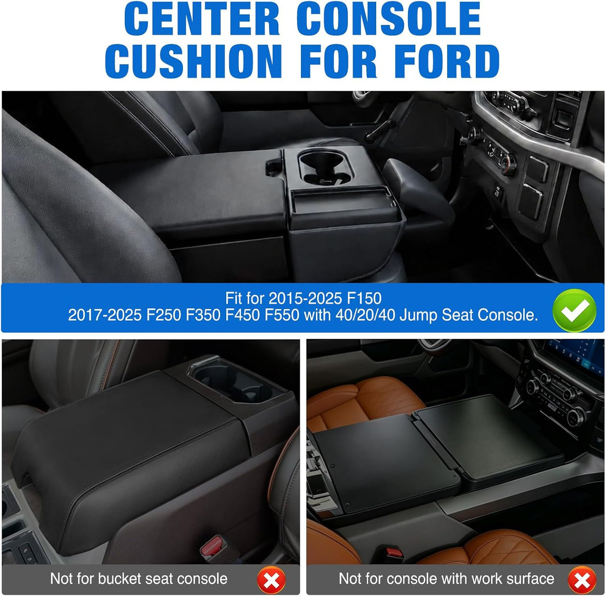 Center Console Cover for Ford F150 F250 F350 F450 F550 2015-2025