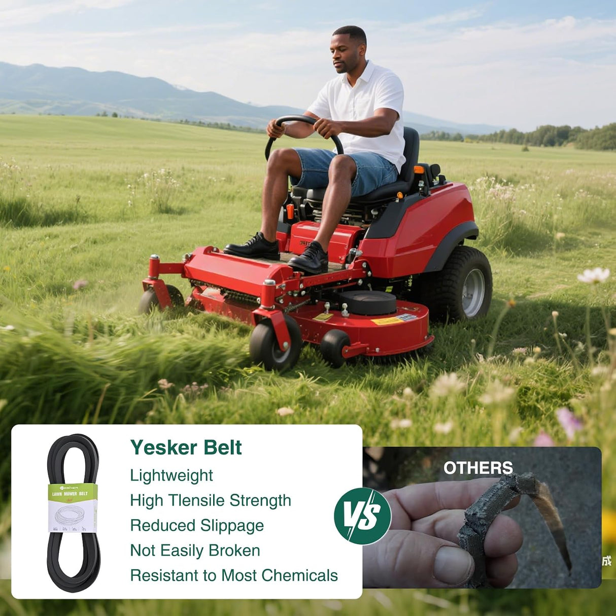109-8073 Drive Belt 60 Inch Mower Deck Belt 5/8 Inch x 198.98 Inch for Exmark Lazer Z LZ-LP E S X-Series Deck Standard Zero Turn Lawn Mowers Heavy-Duty Durable Aramid Cord Replaces 116-1985 135-5774