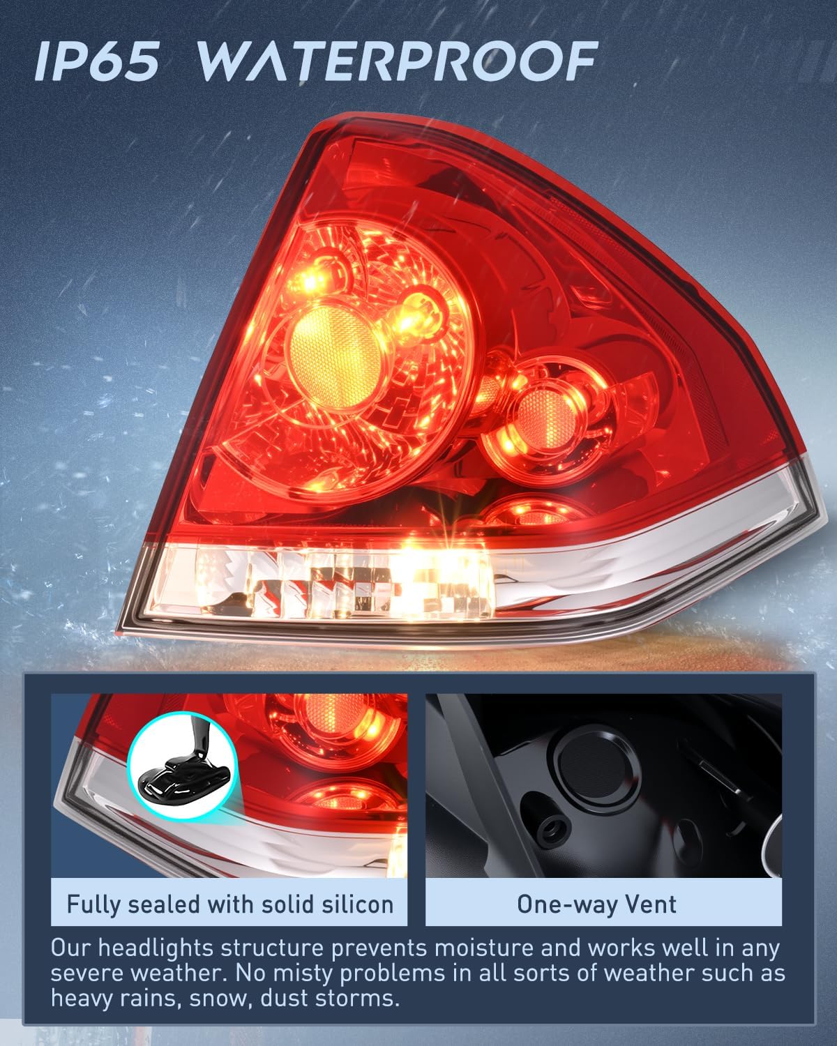 Taillight Assembly Compatible with 2006 2007 2008 2009 2010 2011 2012 2013 Chevy Impala 2014 2015 2016 Chevrolet Impala Limited Rear Tail Light Right Passenger Side