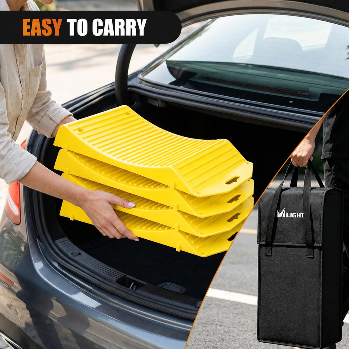 Tire Saver Ramps, 19.7 Inch RV Car Flat Spot Prevention Storage Pads, 4-Pack