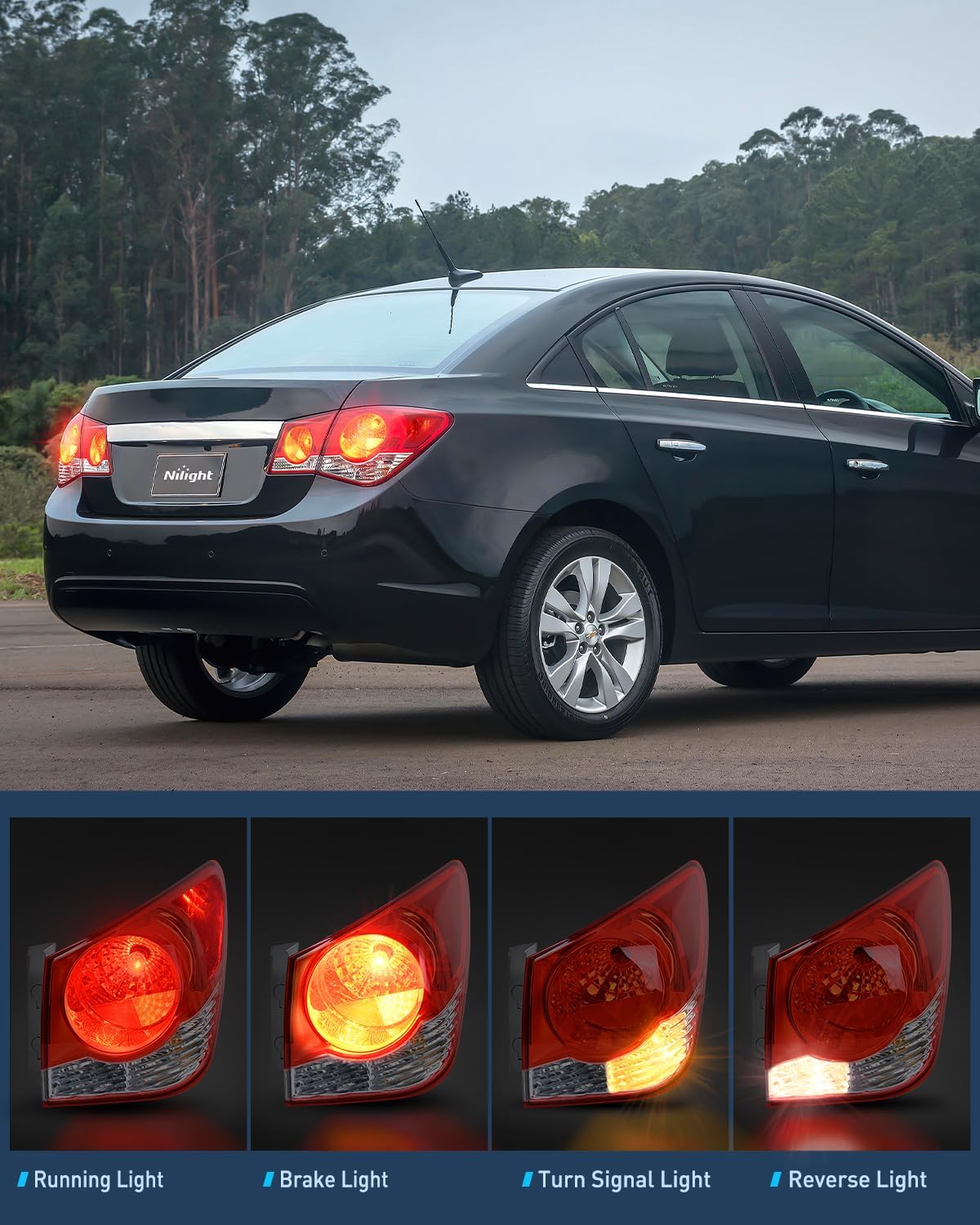 Taillight Assembly Compatible with 2011 2012 2013 2014 2015 Chevy Cruze 2016 Limited Outer Tail Light OE Style Rear Lamp Replacement Passenger Side