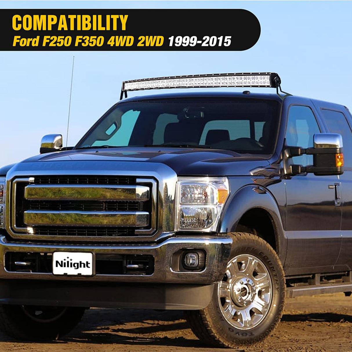 52 inch LED Light Bar Bracket Mounting Upper Windshield Roof Cab Brackets Compatible with Ford F250 F350 4WD 2WD 1999-2015