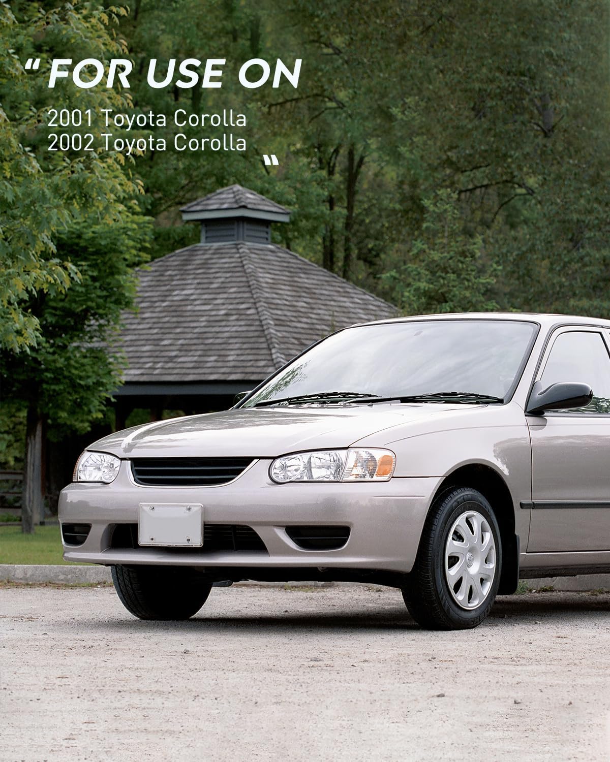 2001 2002 Toyota Corolla Headlight Assembly Chrome Housing Amber Reflector Nilight