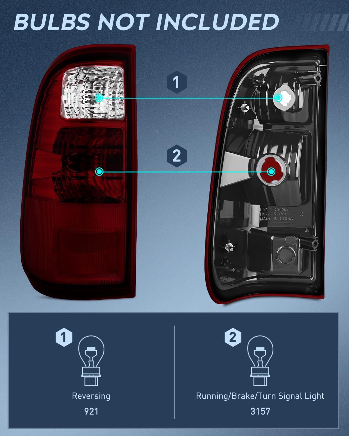 Taillight Assembly Compatible with 2008 2009 2010 2011 2012 2013 2014 2015 2016 Ford F250 F350 F450 Super Duty Rear Tail Light Lamp Replacement OE Style Driver and Passenger Side Dark Red