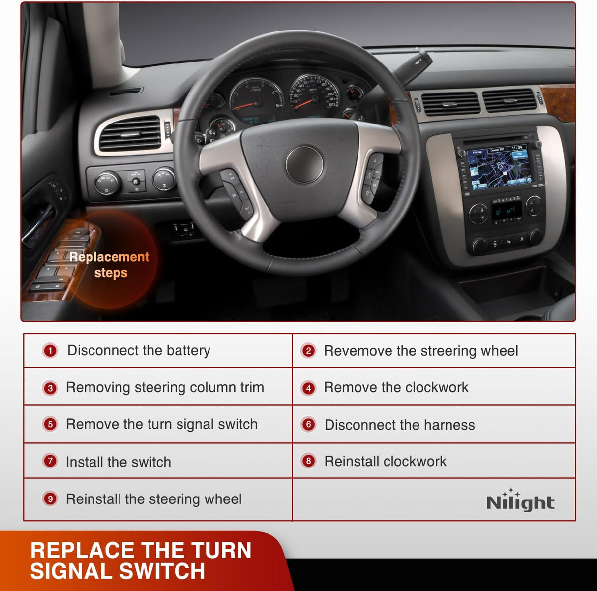 Turn Signal Switch Compatible with 2003 2004 2005 2006 Chevy Avalanche Suburban Tahoe 2003-2007 GMC Sierra Yukon 2003-2006 Cadillac Escalade Windshield Wiper Combination