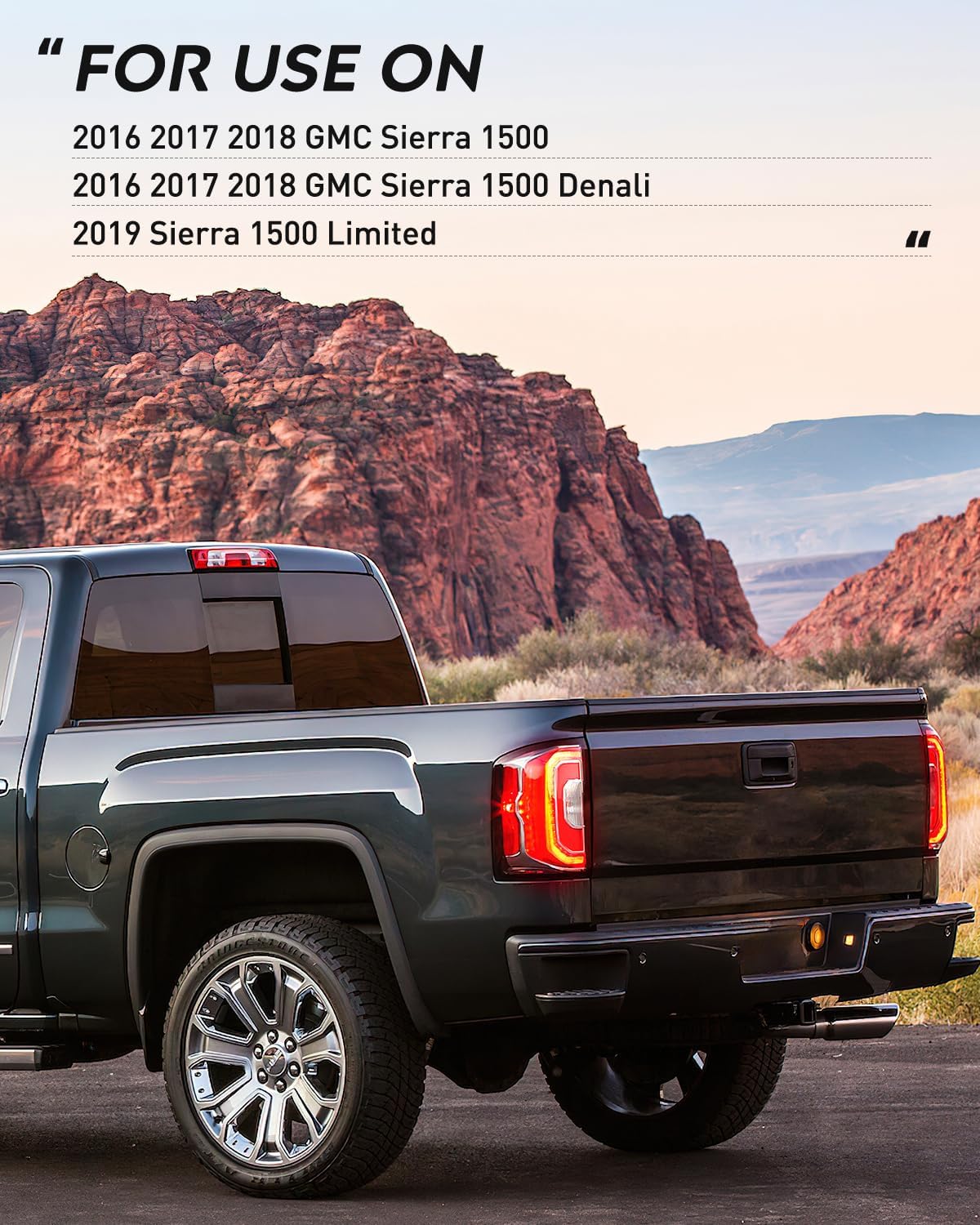Taillight Assembly Compatible with 2016 2017 2018 GMC Sierra 1500 Tail Light with LED Type OE Style Rear Lamp Replacement Driver Side