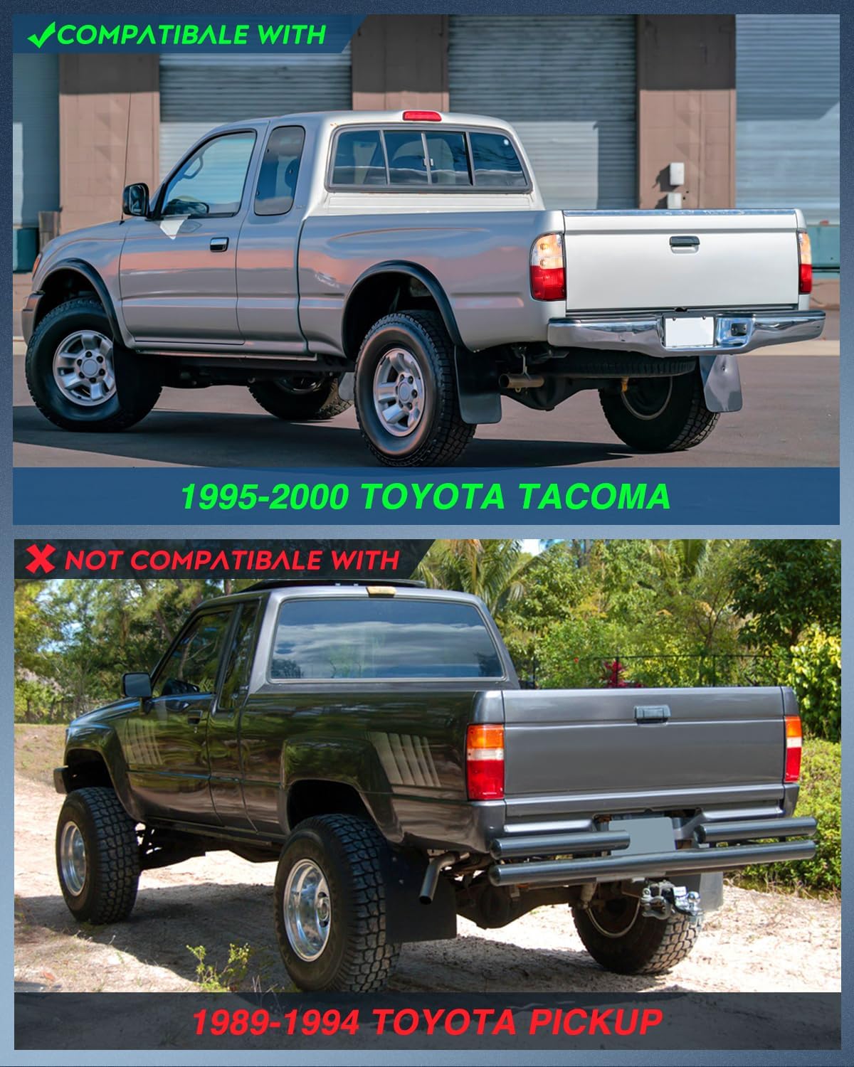 Taillight Assembly Compatible with 1995 1996 1997 1998 1999 2000 Toyota Tacoma Rear Tail Light Lamp Replacement OE Style Passenger Side