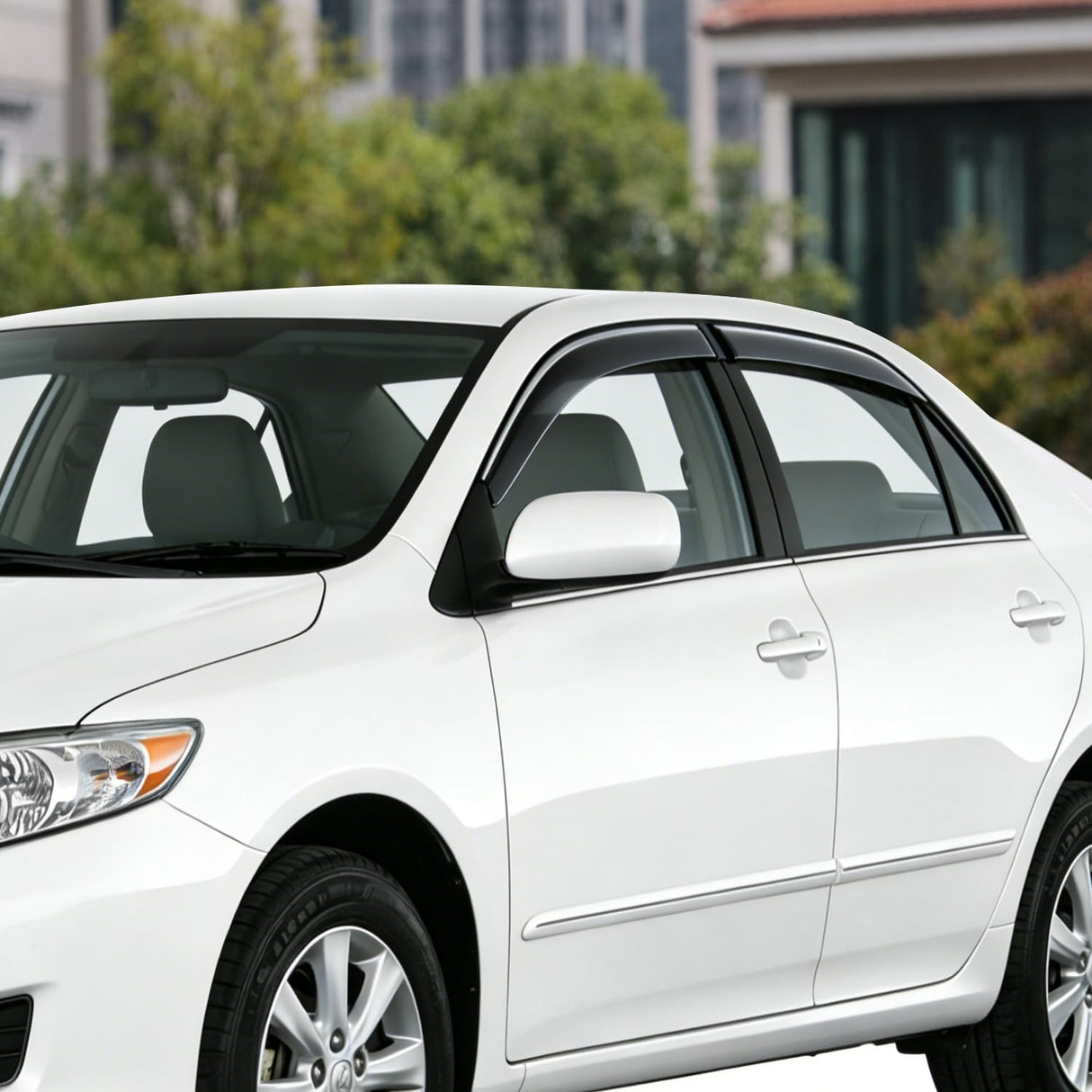 Window Visors for Toyota Camry 2007 2008 2009 2010 2011 | Tape-On Rain Guards Outside Mount Vent Visors Window Deflectors Smoke Tint, 4PCS