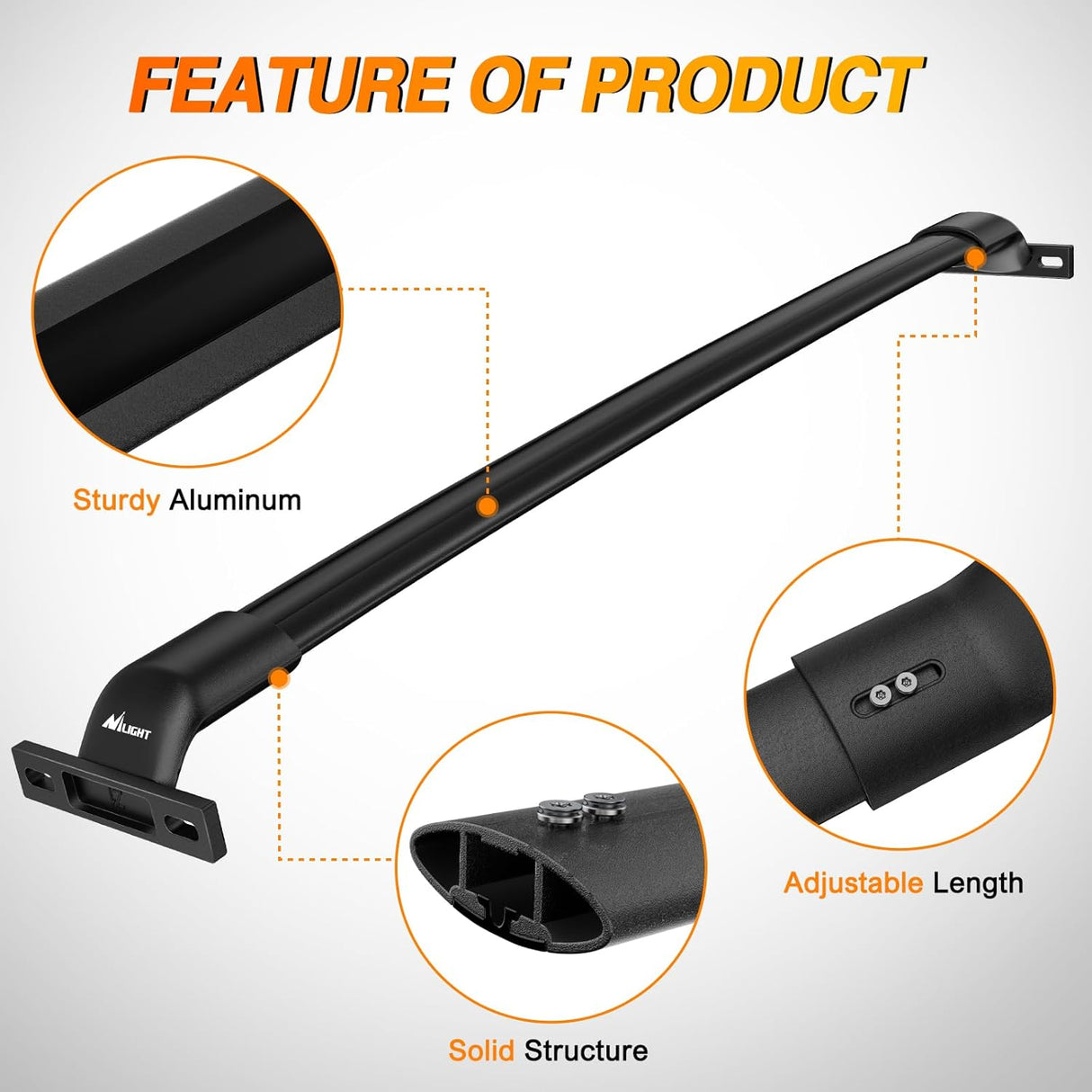 Roof Rack Cross Bars Fit for Ford Explorer 2016 2017 2018 2019 with Side Rails and Fixed Point, Adjustable Aluminum Car Crossbars for Cargo Carrier Luggage Bike Kayak Rooftop Tent Snowboard