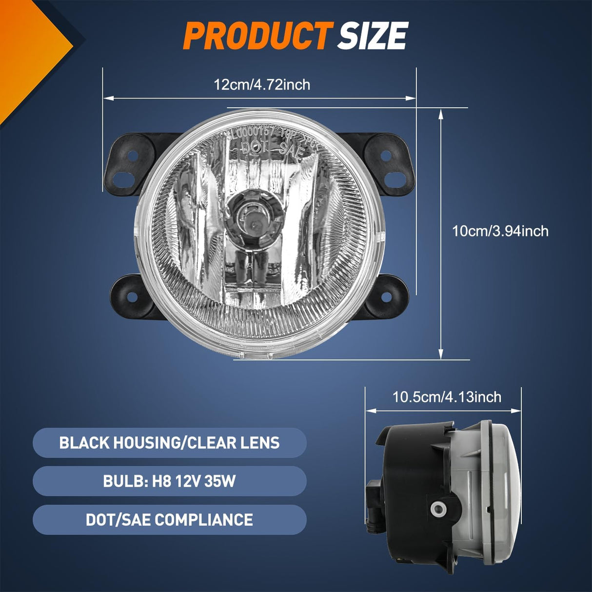 Fog Light Assembly Fog Lights Assembly Compatible with 2007 2008 2009 Jeep Wrangler 2005-2008 Dodge Magnum 2009 Journey 2006-2010 Chrysler PT Cruiser 2005-2010 300 Touring Models Clear Lens