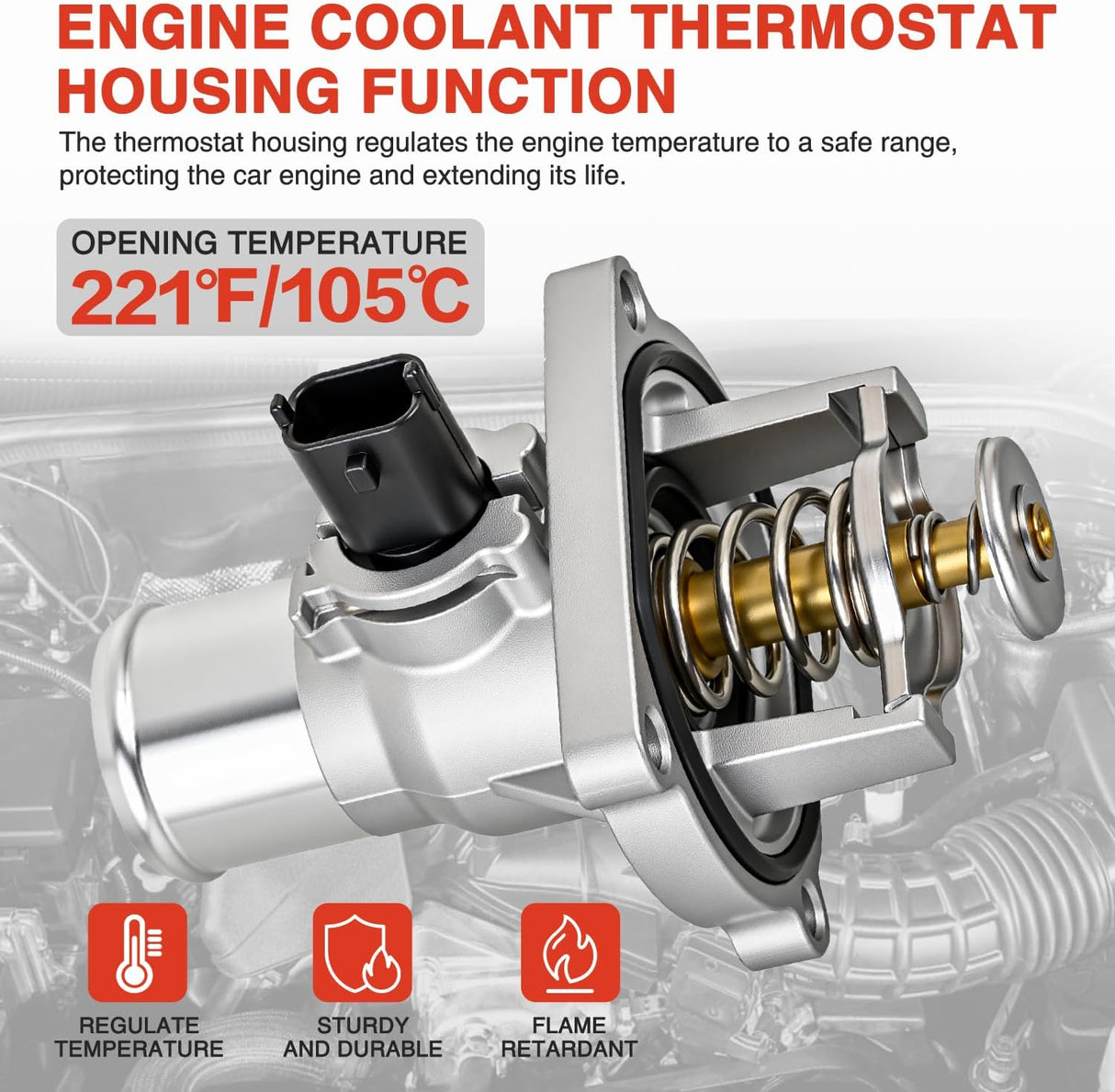Aluminium Thermostat Housing Assembly Compatible with Chevy Aveo 09-14 Cruze 10-20 Sonic 12-15 Pontiac G3 09-10 Engine Coolant Thermostat Housing for Car 96984104 55564891 55578419 55597008
