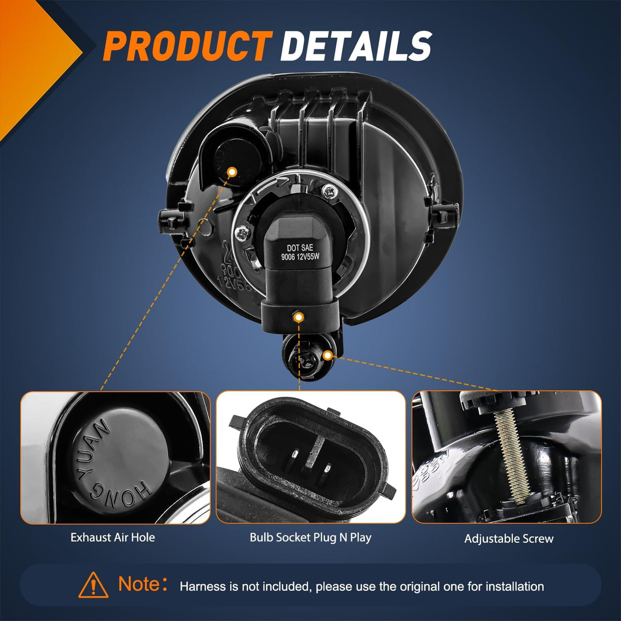 Fog Lights Assembly Compatible with 2003 2004 2005 2006 2007 2008 Toyota Matrix 2003-2008 Pontiac Vibe 2004-2010 Scion TC Clear Lens w/9006 12V 55W Bulbs
