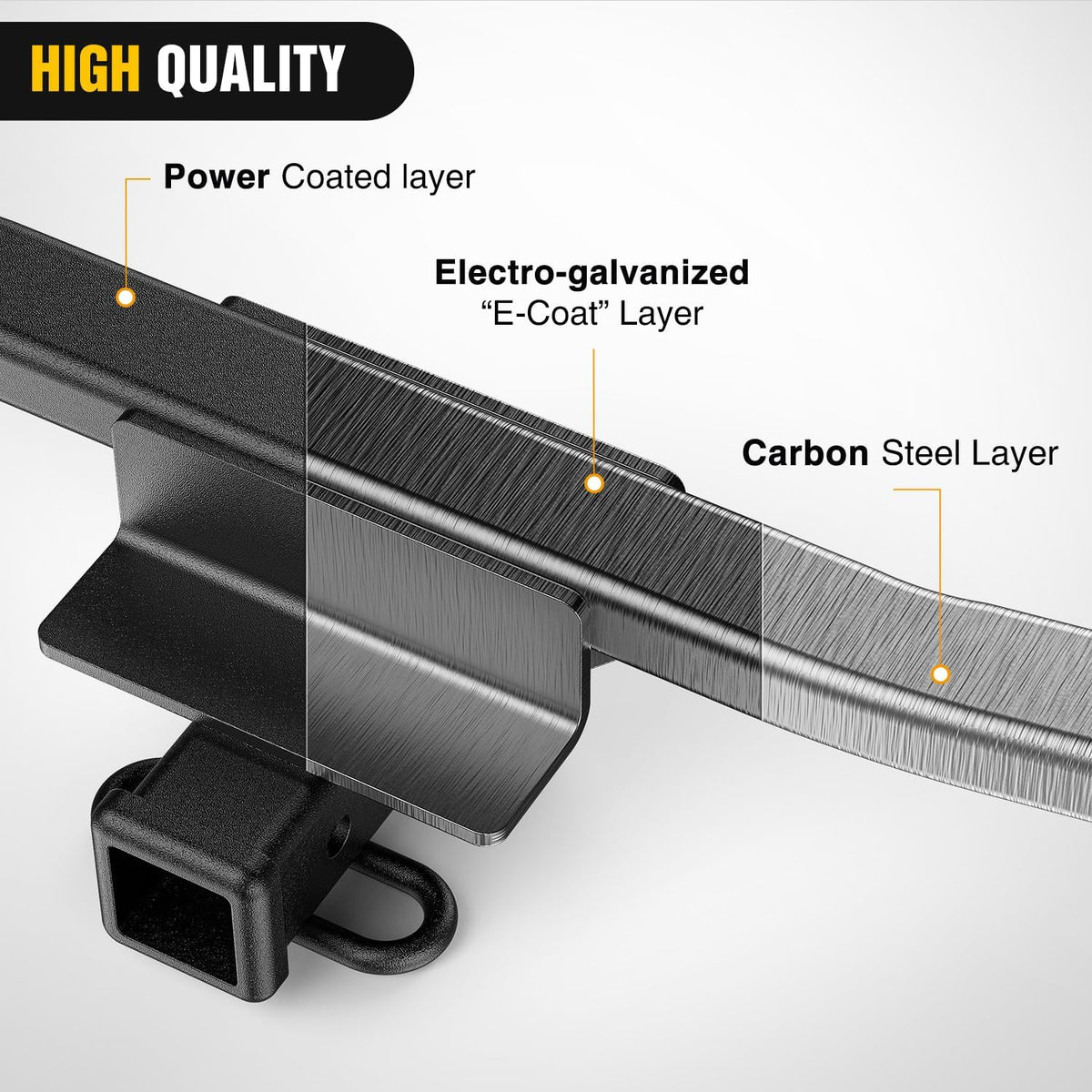 Class 3 Trailer Hitch 2 Inch Receiver Tow Hitch Compatible with 2019 2020 2021 2022 2023 2024 2025 Toyota RAV4 All 2019-2025 Toyota RAV4 Prime All Black Powder Coated