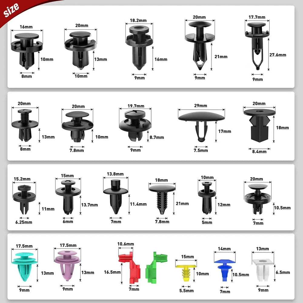 Accessories 725 Pcs Bumper Retainer Clips Car Push Retainer Kit