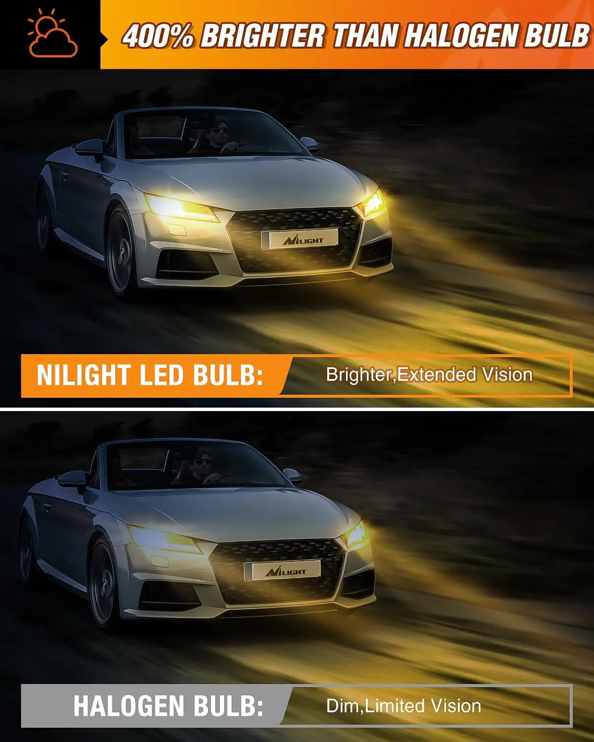 7440 7443 T20 4014 63SMD Amber Yellow LED Bulbs (Pairs) Nilight