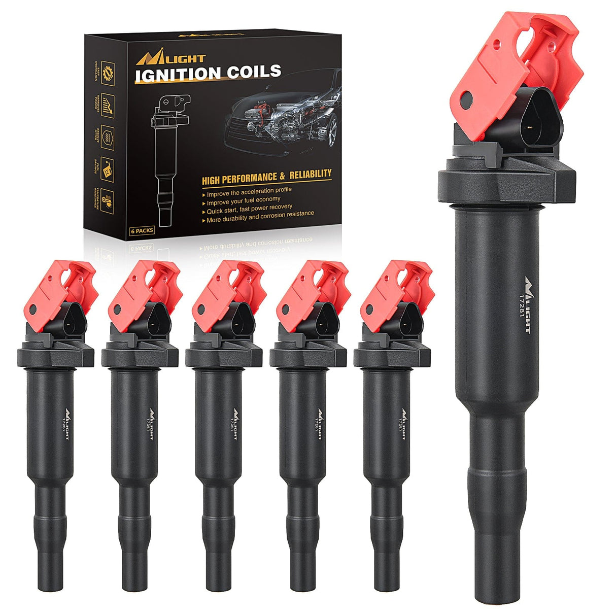 ignition coil pack Ignition Coil UF592 C1638 Automotive Replacement Ignition Coils Fit for BMW 325i 325Ci 328i 330Ci 335i 525i 528i 530i 535i 545i 745Li X3 X5 M5 M6 Z4-2.5 3.0 4.4 4.8L Engine 0221504470