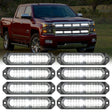 Surface Mount Strobe Lights 8PCS 12LED White Emergency Strobe Lights