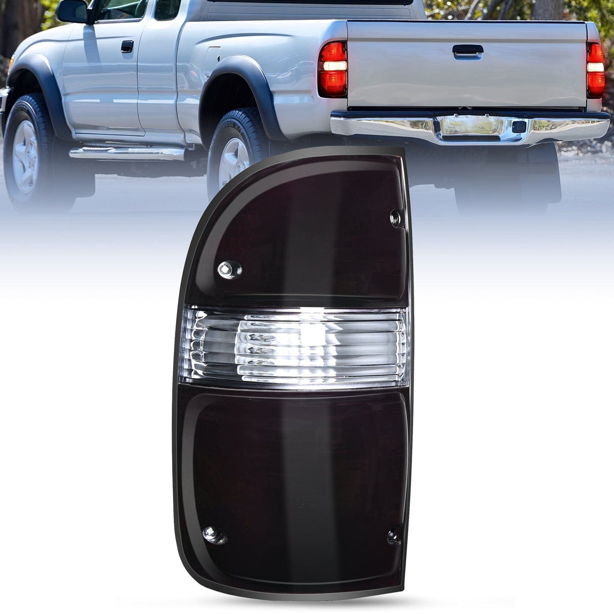 Taillight Assembly Taillight Assembly Compatible with 2001 2002 2003 2004 Toyota Tacoma Rear Lamp Replacement with Dark Red Housing Tail Lights Driver Side
