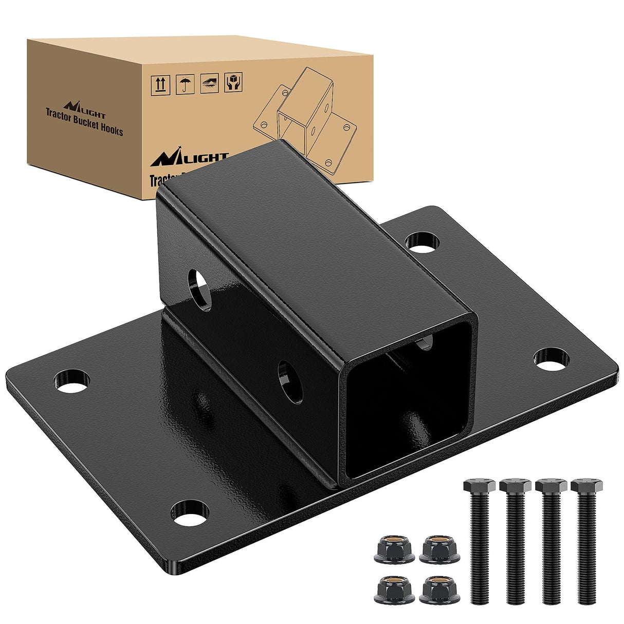 Trailer Hitch Bolt on Tractor Bucket 2 inch Receiver 5/8¡± Hitch Pin Hole Class 3 Trailer Hitch