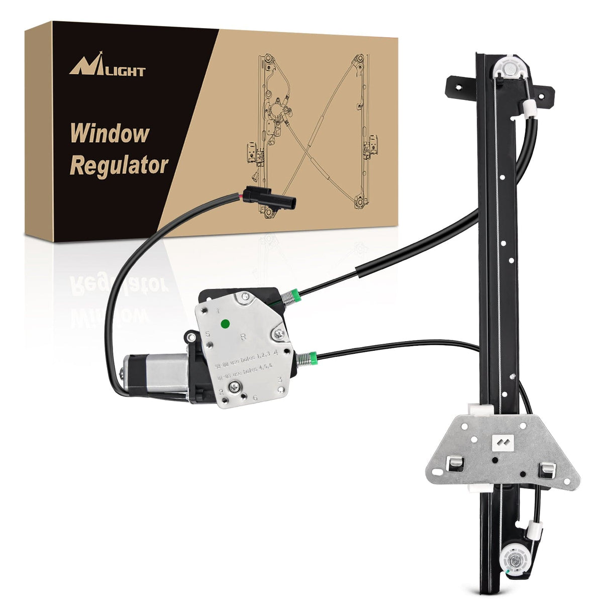 Window Regulator 741-648 Power Window Regulator and Motor Front Passenger Side Compatible with Dodge Dakota 2000 2001 2002 2003 2004,Dodge Durango 1998 1999 2000 2001 2002 2003,Front Left Side