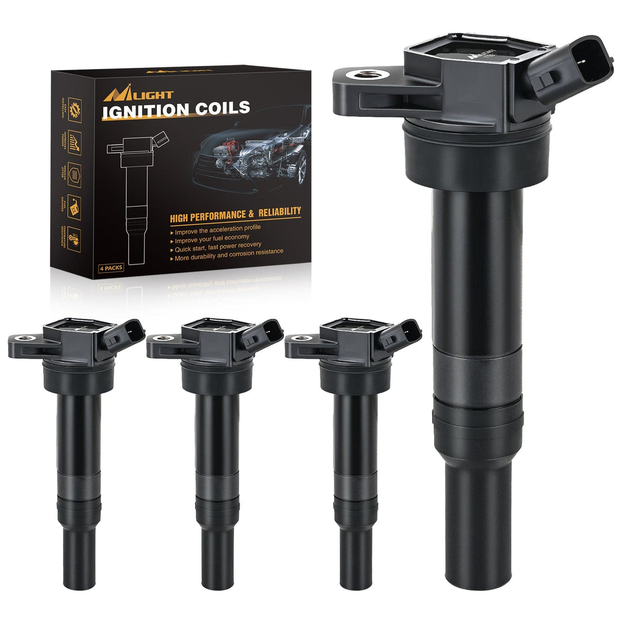ignition coil pack 4pcs Ignition Coil Packs Fit UF651 for Hyundai KIA 2011 2012 2013 2014 2015 2016 2017 2018 2019 2020 Tucson Elantra Soul FORTE 1.8 2.0L OE# 5C1861 C1804 1788511 273002E000