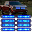 Surface Mount Strobe Lights 8PCS 12LED Blue Emergency Strobe Lights