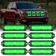 Surface Mount Strobe Lights 8PCS 12LED Green Emergency Strobe Lights