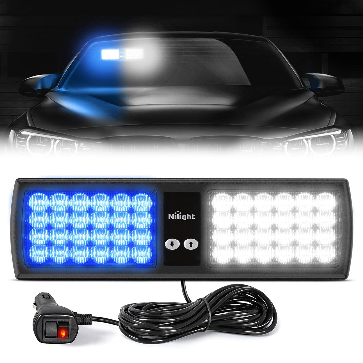 led strobe light 48 LED Blue White Emergency Warning Strobe Lights