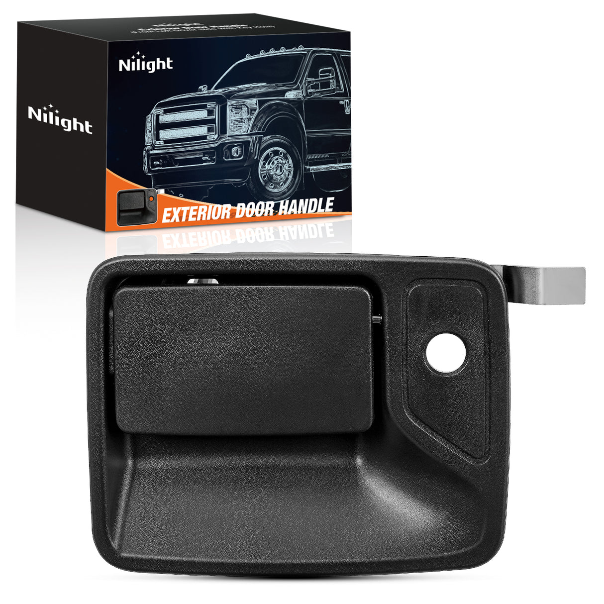 Nilight Exterior Front Left Driver Side Door Handle with Key Hole Compatible with 1999-2016 Ford F250 F350 F450 F550 F650 F750 Super Duty Excursion Car Door Handles Replaces OEM# 7C3Z2522405AA, 79306